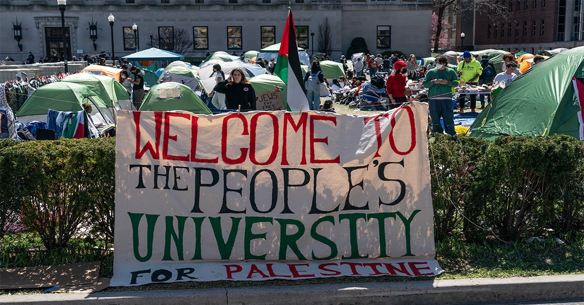 Pro-Hamas protesters take over Columbia University in April 2024.