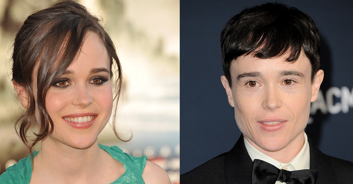 Oscar-nominated actress Ellen Page in 2010 (left) who now identifies as a man named Elliott Page (right) in 2022.
