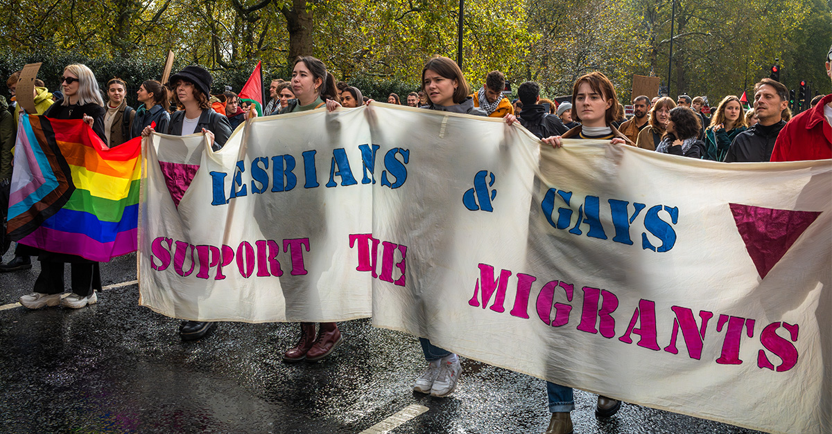 LGBTQ activists march in support of mass migration in London
